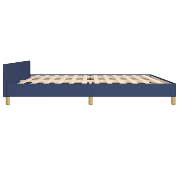 vidaXL Sängram med huvudgavel blå 200x200 cm tyg Blå