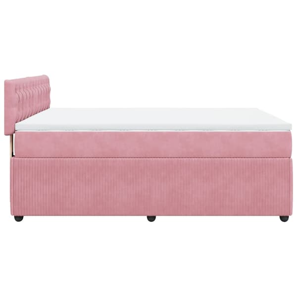 vidaXL Ramsäng med madrass rosa 140x200 cm sammet Rosa