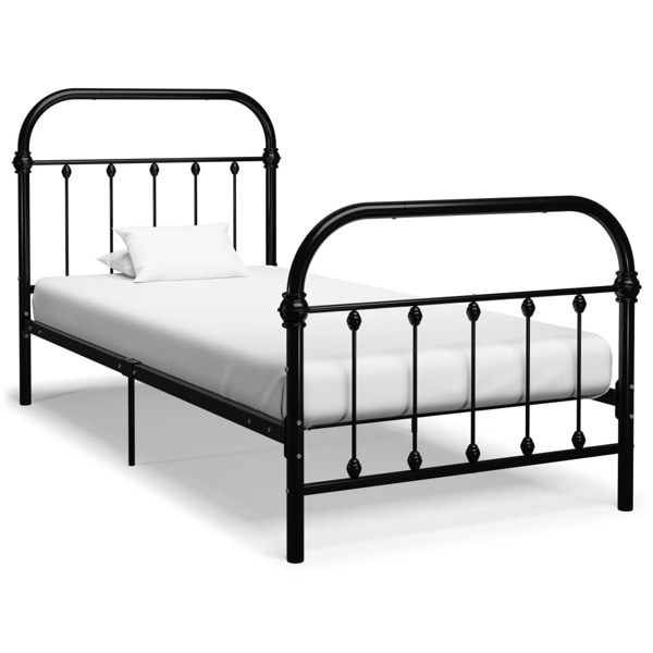 vidaXL Sängram utan madrass svart metall 100x200 cm Svart