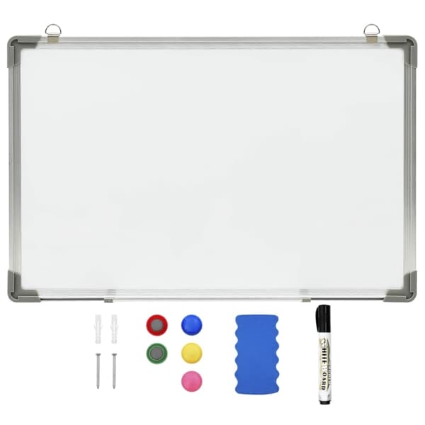 vidaXL Magnetisk whiteboard vit 50x35 cm stål Vit