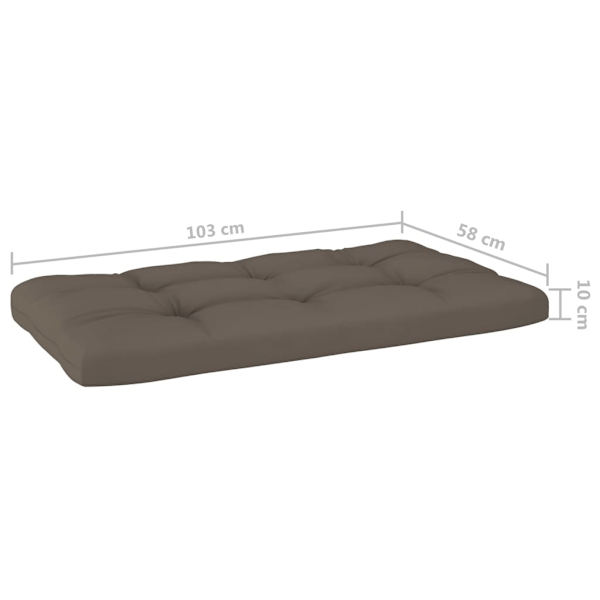 vidaXL Pallsoffa 2-sits med dynor impregnerad furu Taupe