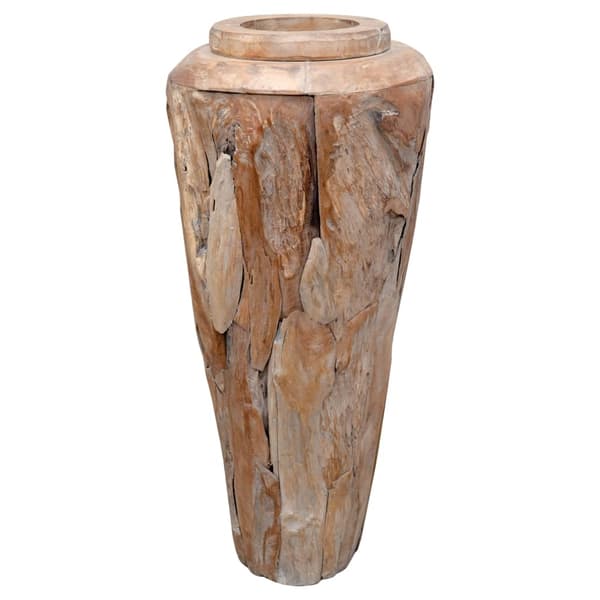 vidaXL Dekorativ vas 40x100 cm massiv teak Brun