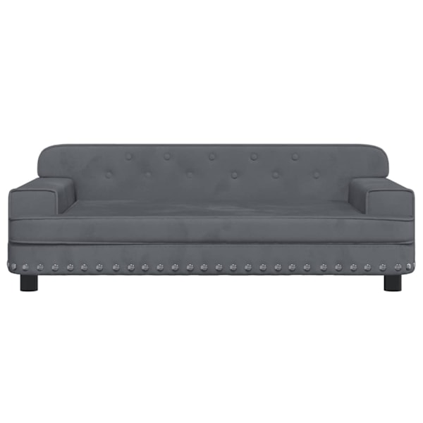 vidaXL Hundbädd mörkgrå 90x53x30 cm sammet Grå