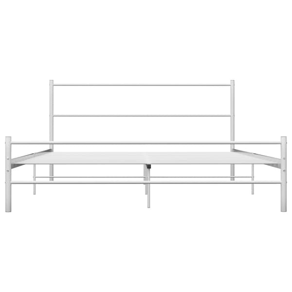 vidaXL Sängram vit metall 140x200 cm Vit