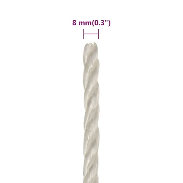 vidaXL Rep vit 8 mm 500 m polypropylen Vit