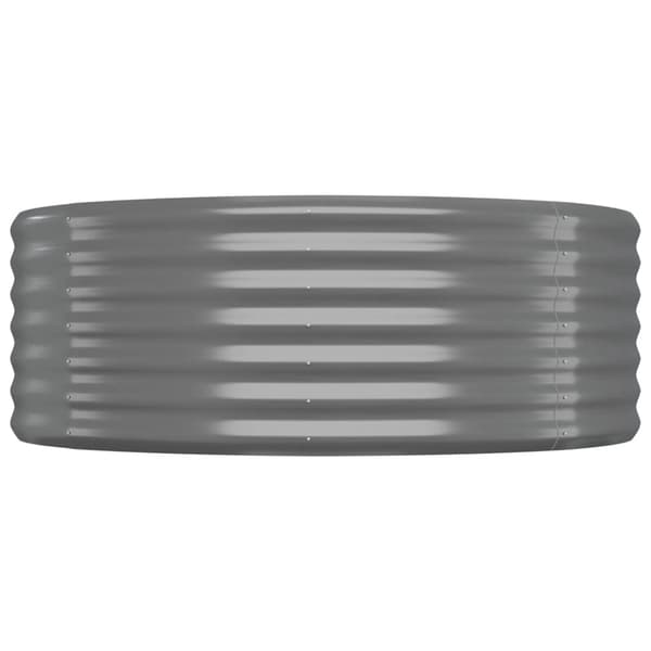 vidaXL Odlingslåda pulverlackerat stål 175x100x36 cm grå Grå