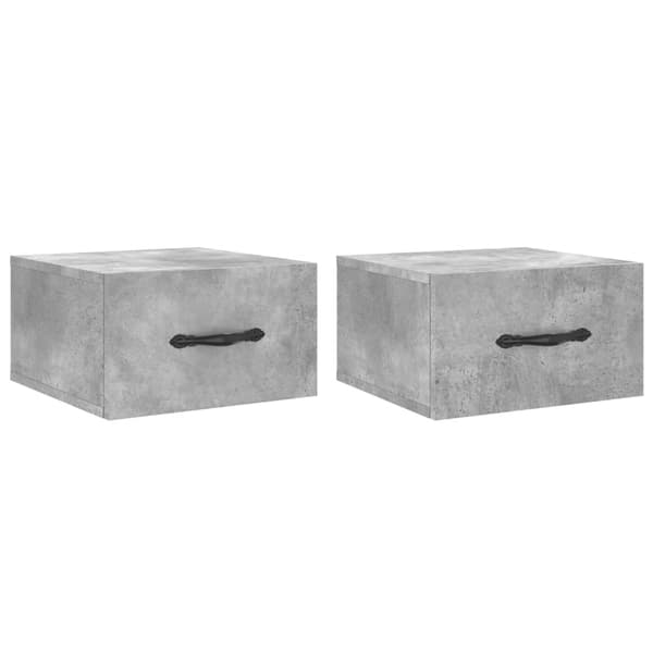 vidaXL Väggmonterade sängbord 2 st betonggrå 35x35x20 cm Grå
