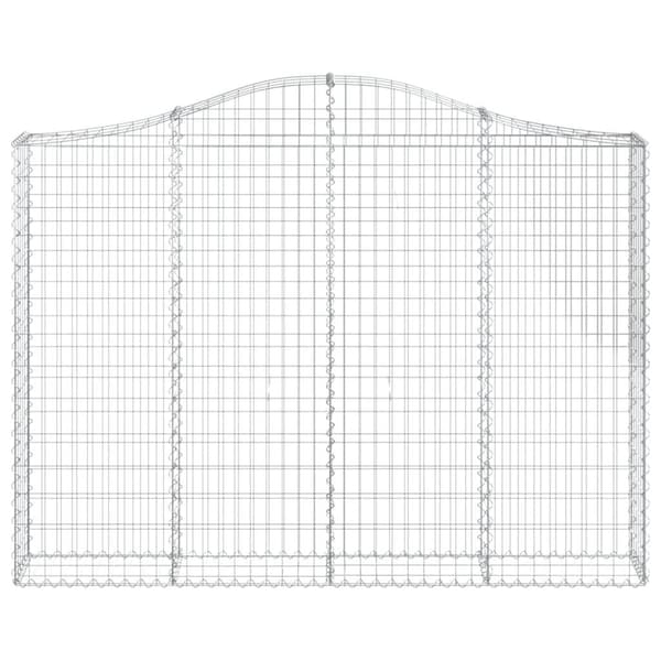 vidaXL Gabioner bågformade 7 st 200x30x140/160 cm galvaniserat järn Silver