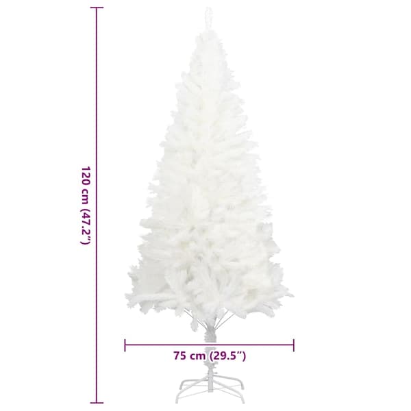 vidaXL Plastgran verklighetstrogna barr vit 120 cm Vit