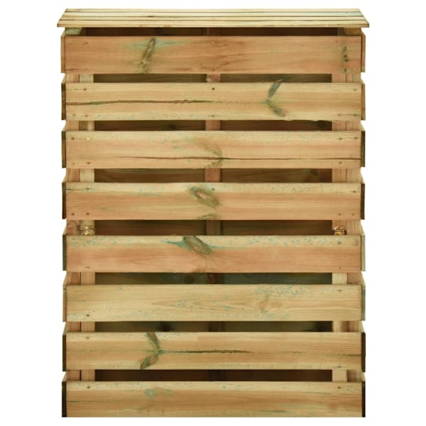 vidaXL Ribbad trädgårdskompost 80x50x100 cm impregnerad furu Brun