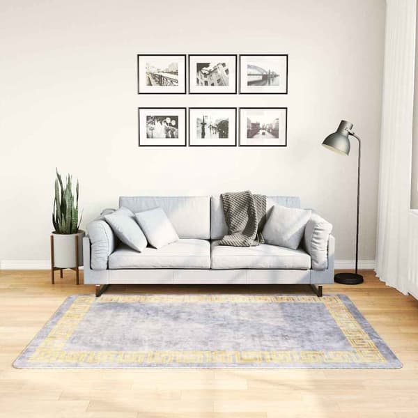 vidaXL Matta tvättbar 120x180 cm grå grå