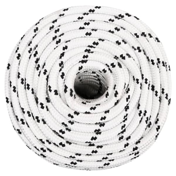 vidaXL Båtlina flätad vit 12 mm x 100 m polyester Vit