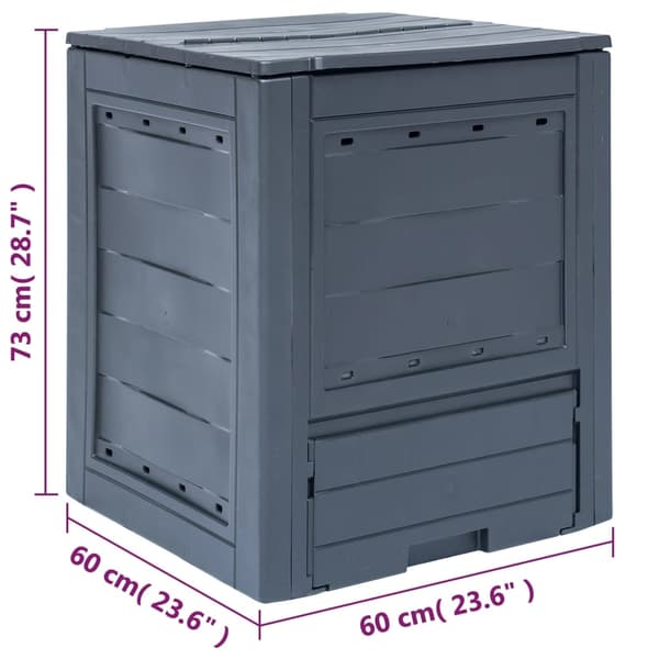 vidaXL Trädgårdskompost grå 60x60x73 cm 260 L grå