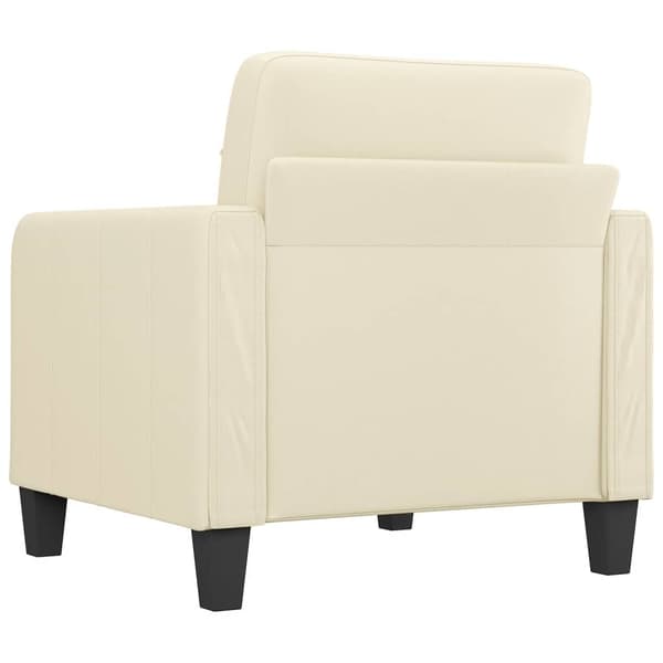vidaXL Fåtölj Gräddvit 60 cm konstläder Kräm