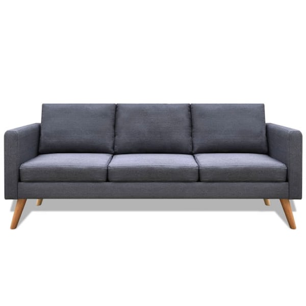 vidaXL Soffa i tyg 3-sitsig mörkgrå grå