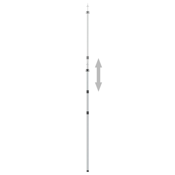 vidaXL Teleskopisk presenningsstång 102-260 cm aluminium Silver