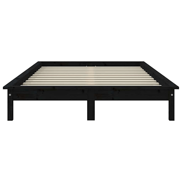 vidaXL Sängram svart 120x200 cm massiv furu Svart