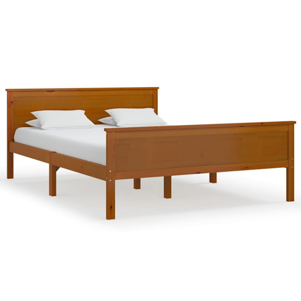 vidaXL Sängram honungsbrun massiv furu 120x200 cm Brun