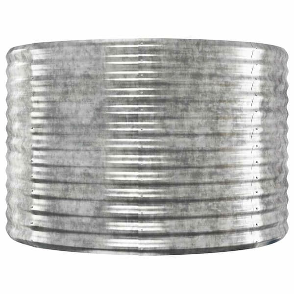 vidaXL Odlingslåda pulverlackerat stål 100x100x68 cm silver Silver