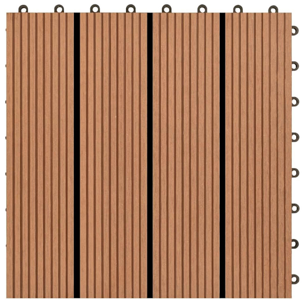 vidaXL Trall 22 st 30x30 cm 2 kvm WPC brun Brun