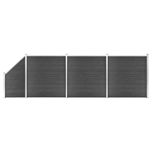 vidaXL Staketpaneler WPC 619x(105-186) cm svart Svart