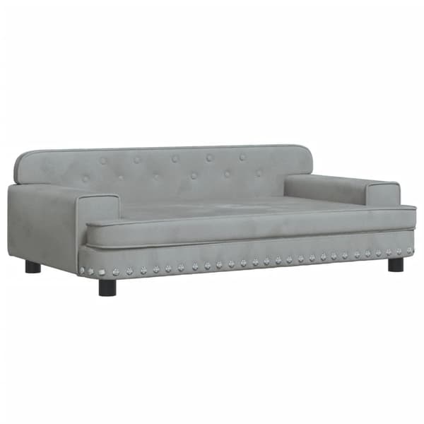 vidaXL Barnsoffa ljusgrå 90x53x30 cm sammet Grå
