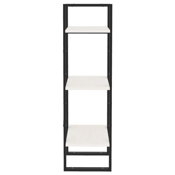 vidaXL Bokhylla 3 hyllplan vit 40x30x105 cm massiv furu Vit