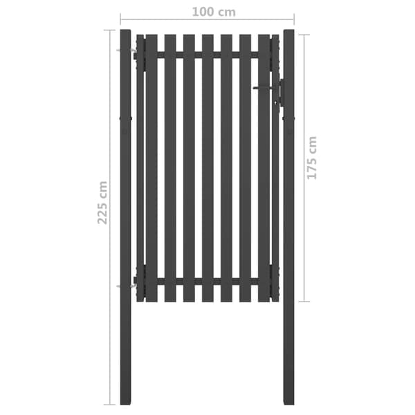 vidaXL Trädgårdsgrind stål 100x175 cm antracit Antracit