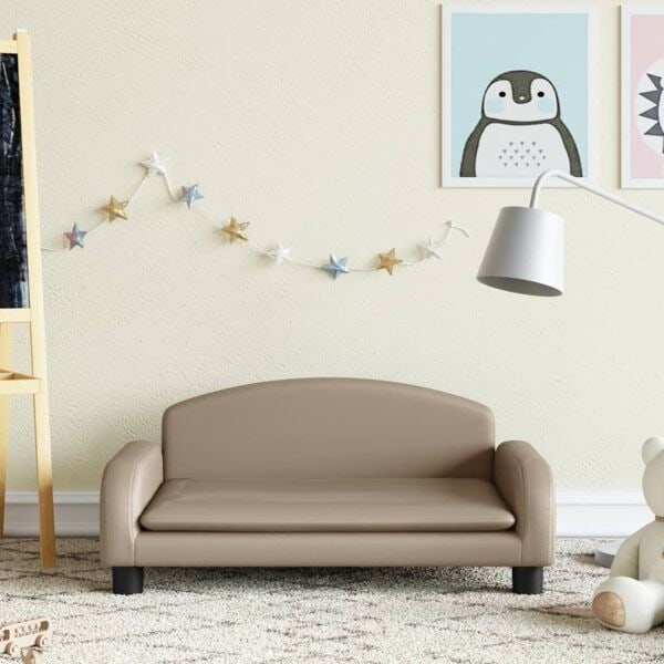 vidaXL Barnsoffa cappuccino 70x45x30 cm konstläder Brun