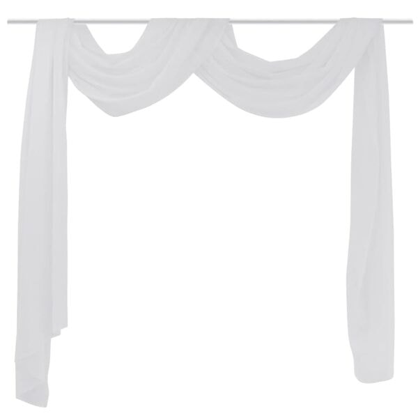 vidaXL Skir voile draperad gardin 140 x 600 cm vit Vit