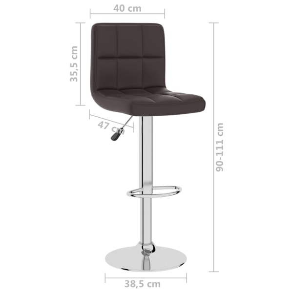 vidaXL Barstol brun konstläder Brun