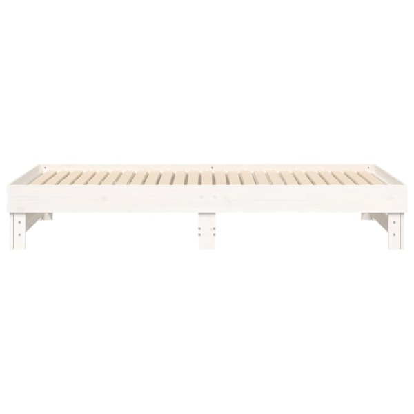 vidaXL Utdragbar dagbädd vit 2x(80x200) cm massiv furu Vit