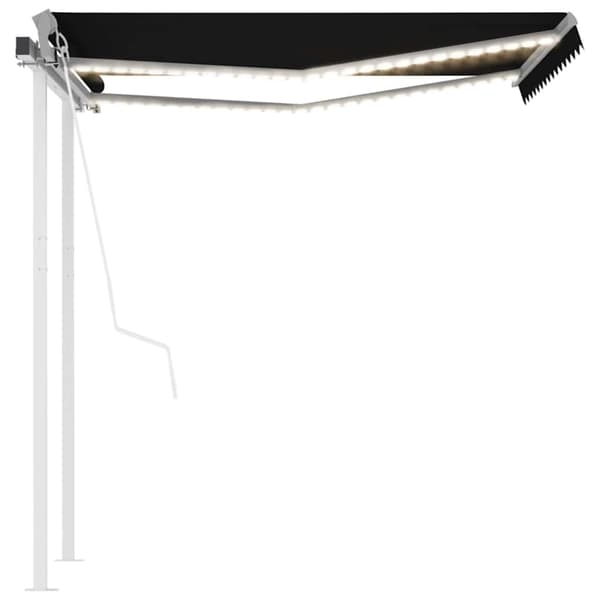 vidaXL Automatisk markis med vindsensor & LED 3,5x2,5 m antracit Antracit