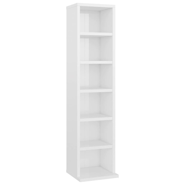 vidaXL CD-hylla vit högglans 21x20x88 cm konstruerat trä Vit
