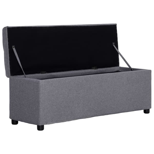 vidaXL Bänk med förvaringsutrymme 116 cm ljusgrå polyester grå