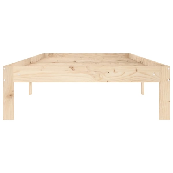 vidaXL Sängram massiv furu 90x200 cm Brun