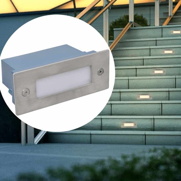 vidaXL 2 LED-trappbelysning 44 x 111 56 mm Silver