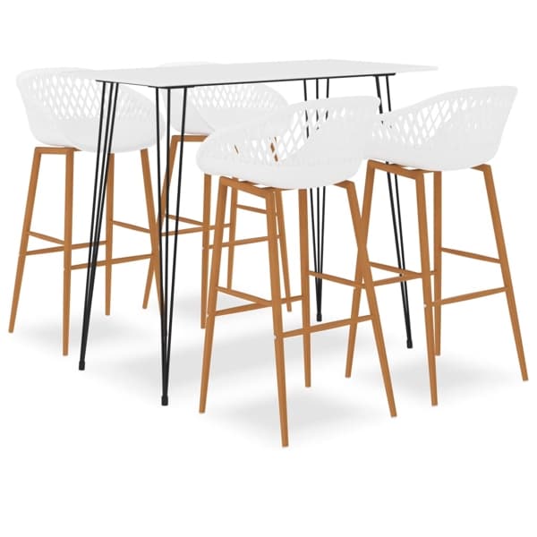 vidaXL Bargrupp 5 delar vit Vit