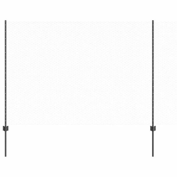vidaXL Utomhus hexagonal stängsel med stolpe 100 x 1,6 m Grå Mesh Grå