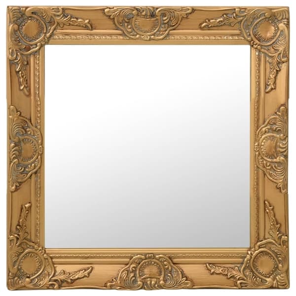 vidaXL Väggspegel barockstil 50x50 cm guld Guld