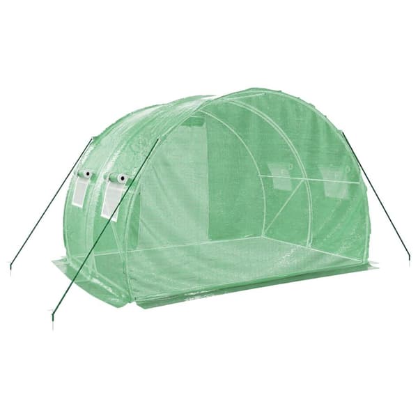vidaXL Växthus med stålram grön 6 m² 3x2x2 m Grön