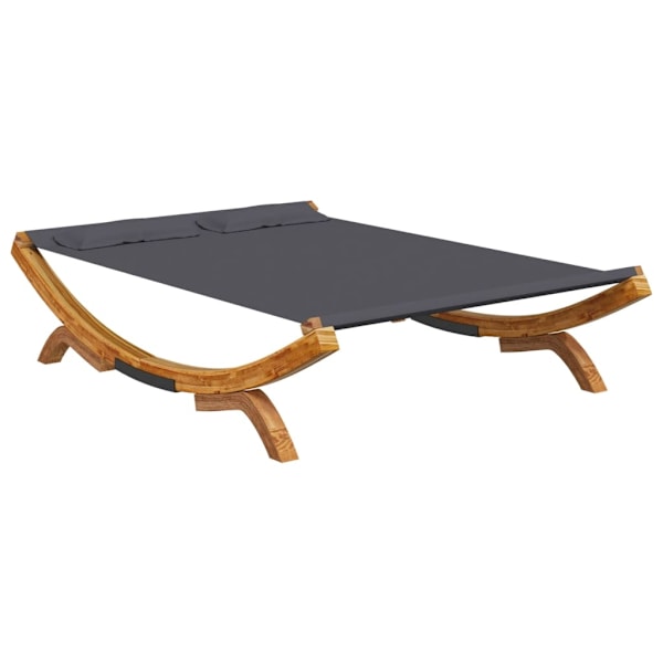 vidaXL Solsäng 165x188,5x46 cm massivt böjträ antracit Antracit