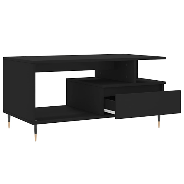 vidaXL Soffbord svart 90x49x45 cm konstruerat trä Svart