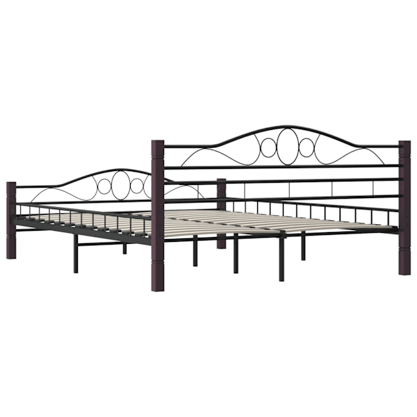 vidaXL Sängram utan madrass med huvudgavel svart 160x200 cm metall Svart