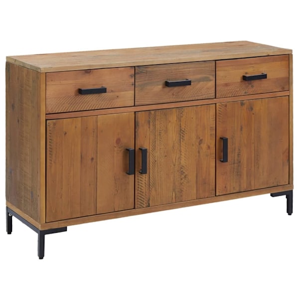 vidaXL Skänk brun 110x35x70 cm massiv furu Brun