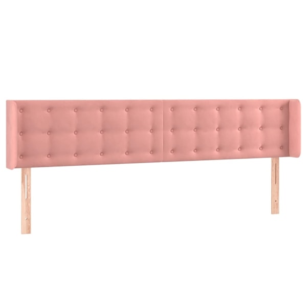 vidaXL Sänggavel LED rosa 183x16x78/88 cm sammet Rosa