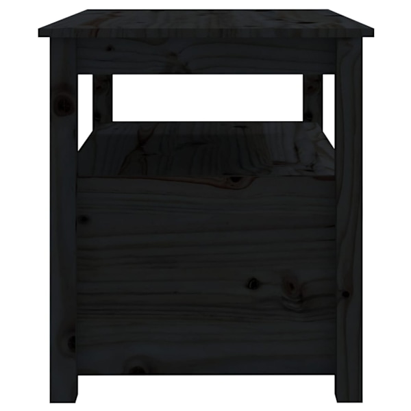 vidaXL Soffbord svart 71x49x55 cm massiv furu Svart