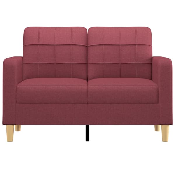 vidaXL 2-sitssoffa vinröd 120 cm tyg Röd