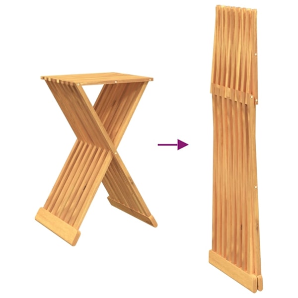 vidaXL Hopfällbar pall 40x32,5x70 cm massiv teak Brun