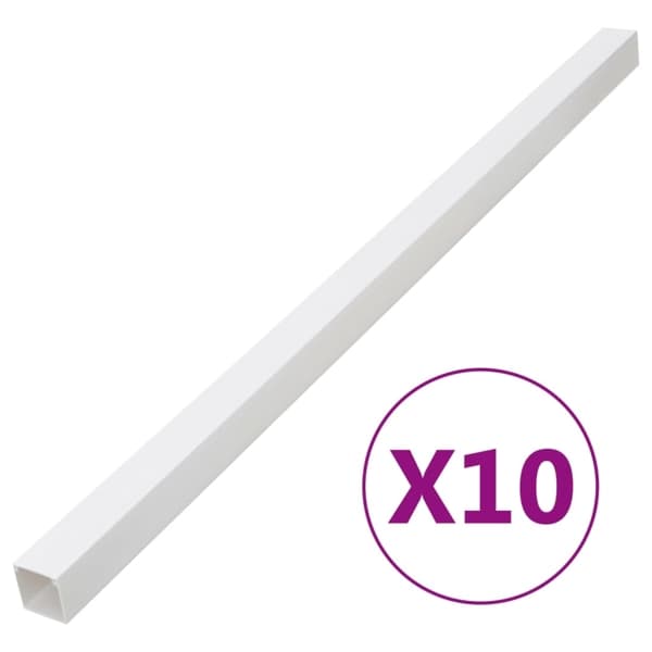vidaXL Kabelkanal 100x60 mm 10 m PVC Vit